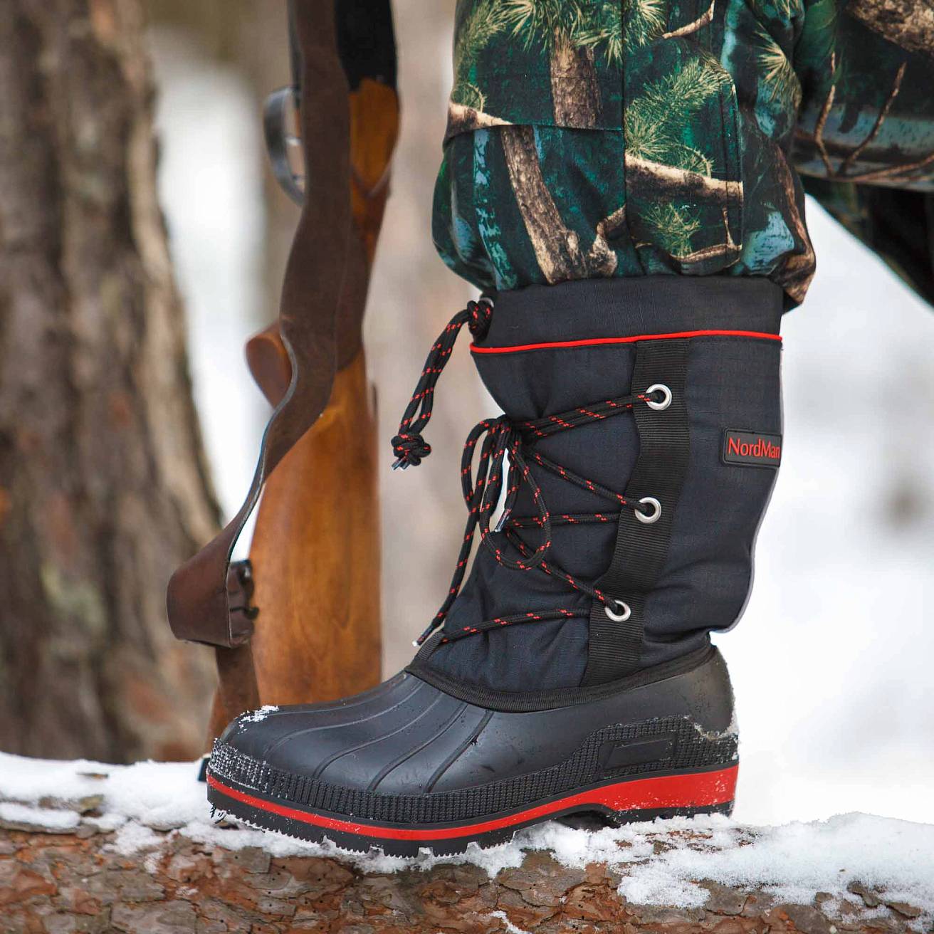 Бахилы Nordman New Red укороченные с многослойным вкладышем ткань Rip Stop черные - фото 6