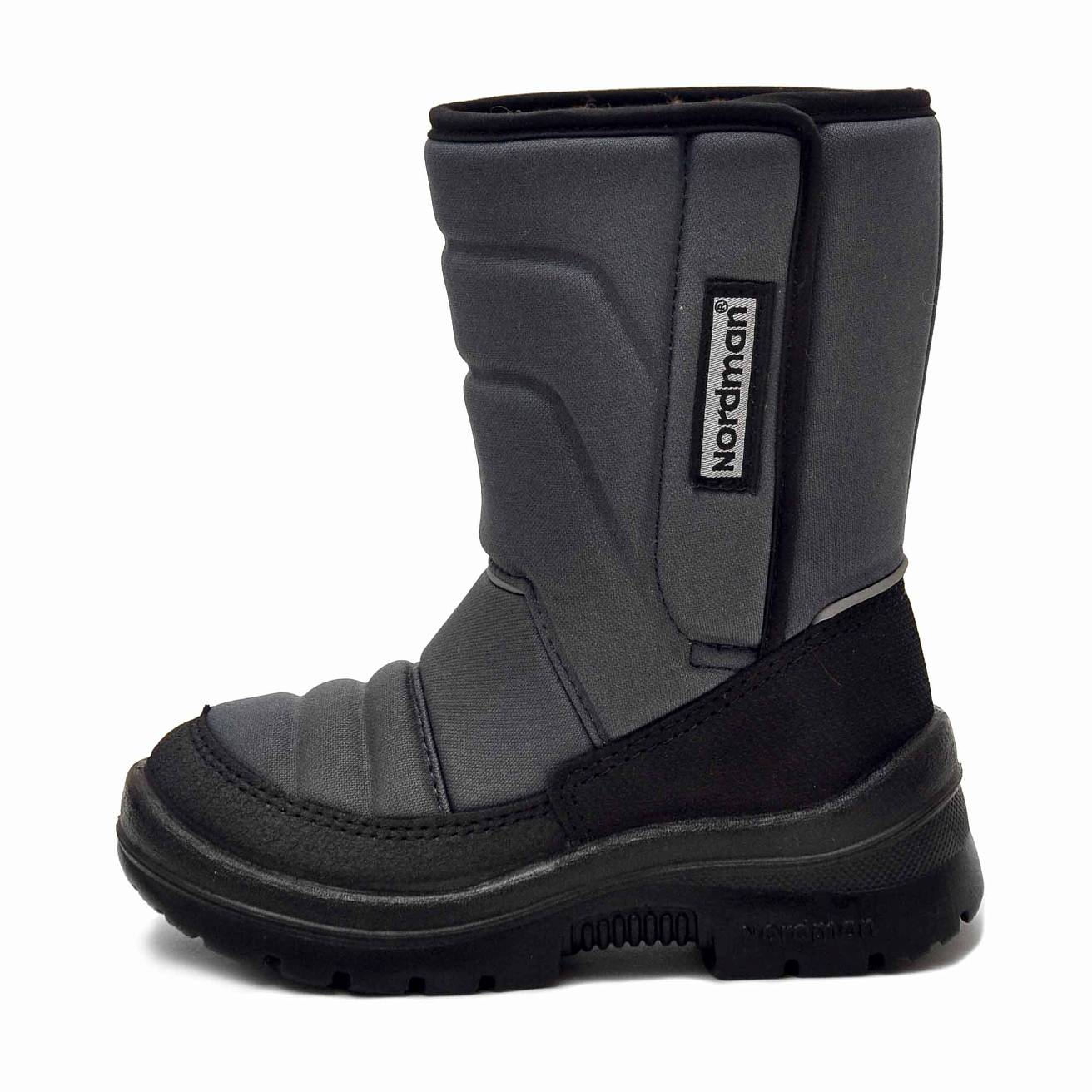 Зимние детские сапоги Nordman Lumi на липучке серые - фото 3