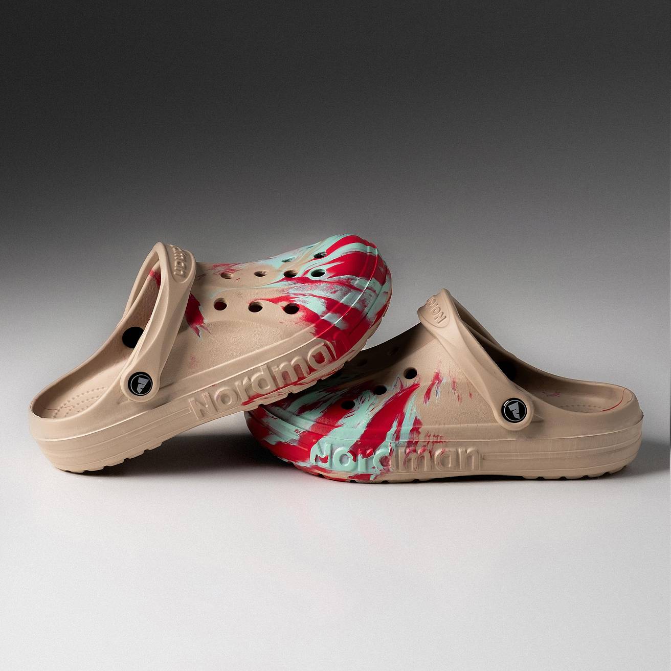 Сабо из ЭВА Nordman Shark цвет бежевый с модуляцией розовый с голубым - фото 2