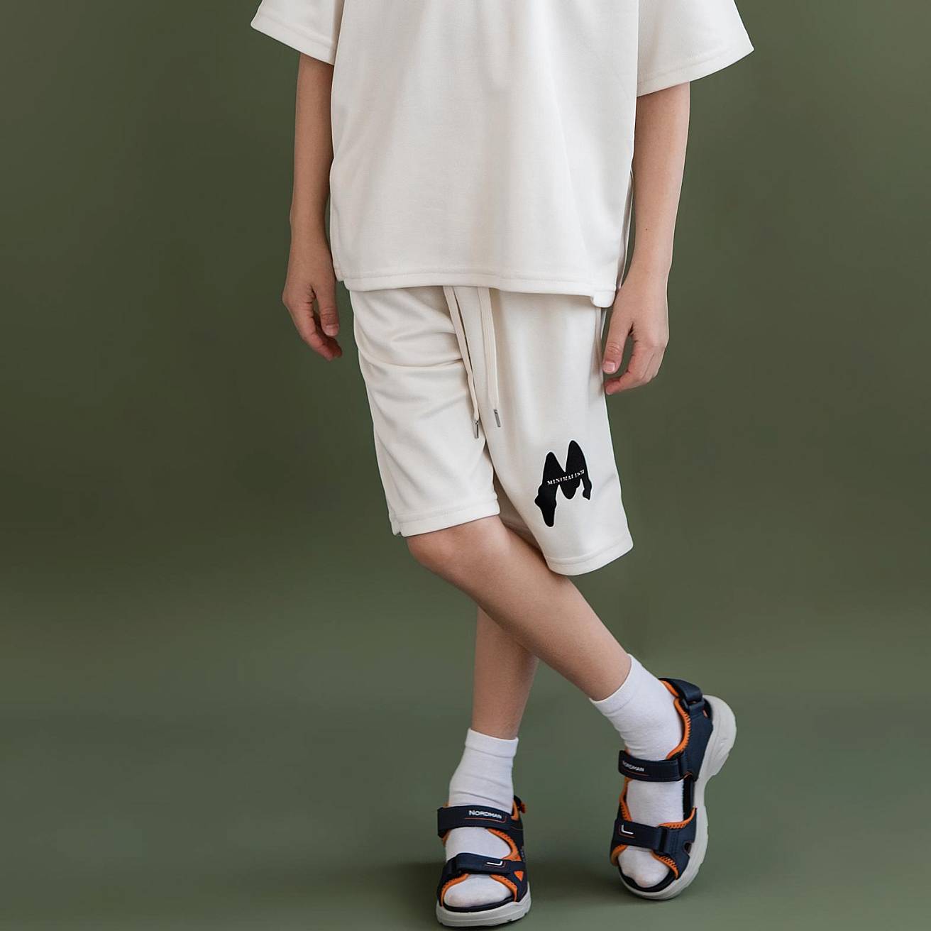 Детские летние сандалии оранжево-синие - фото 2