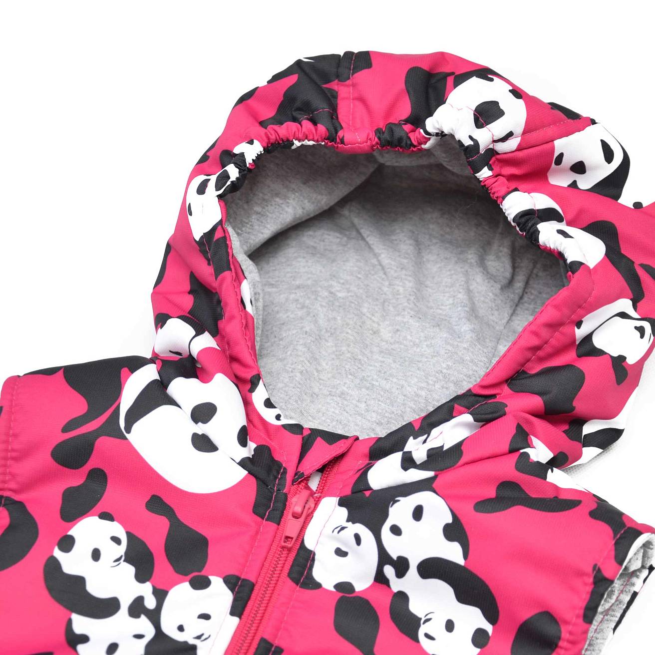 Жилетка с капюшоном фуксия панды - фото 4