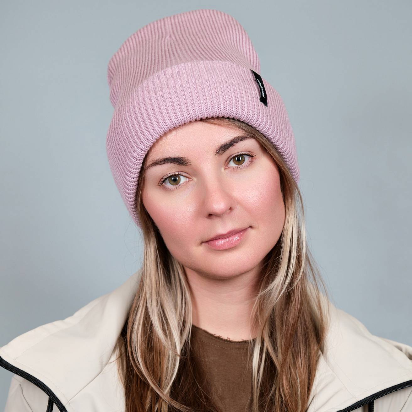 Шапка вязаная Nordman цвет пудра - фото 3
