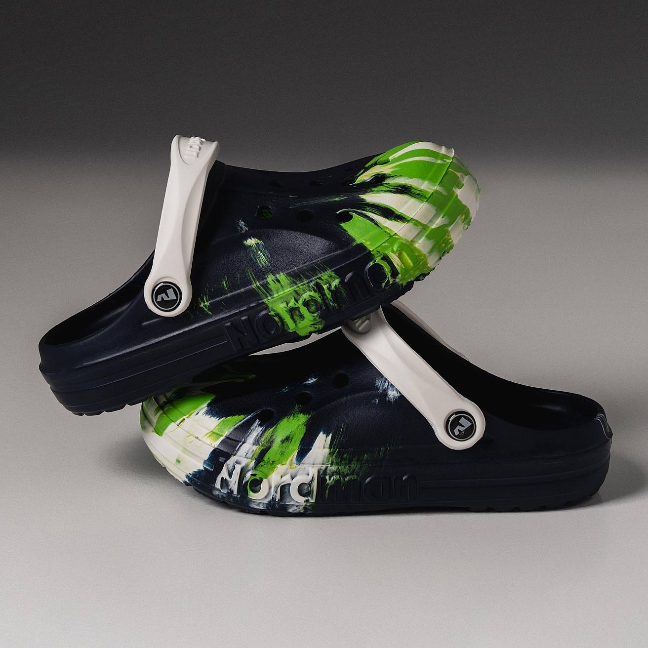 Сабо из ЭВА Nordman Shark цвет синий с модуляцией бело-зеленой - фото 3