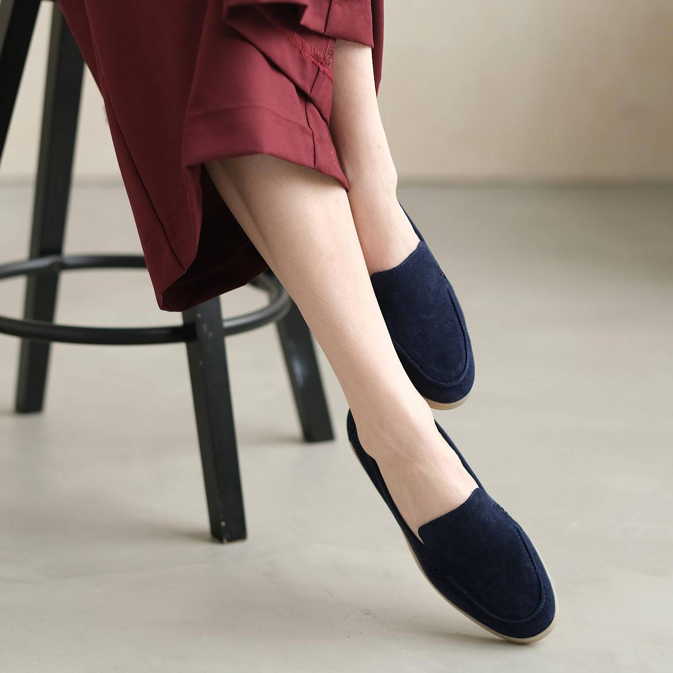 Женские лоферы цвет синий - фото 2
