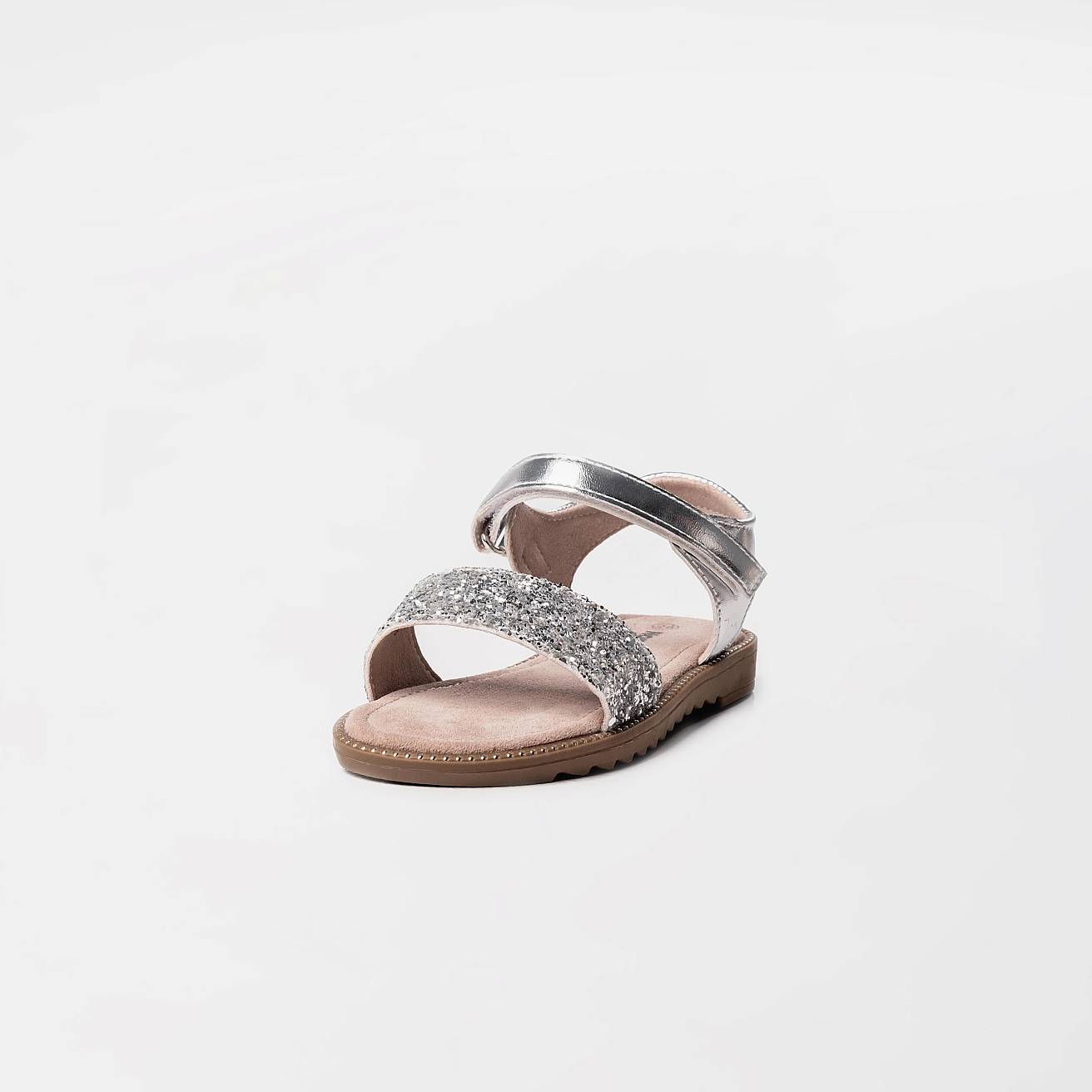 Босоножки детские летние серебряные - фото 4