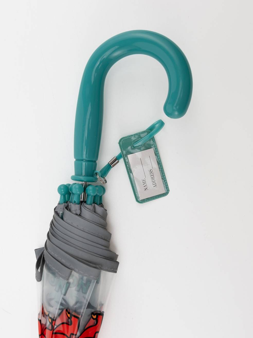 Зонт-трость прозрачный /принт динозавры - фото 8