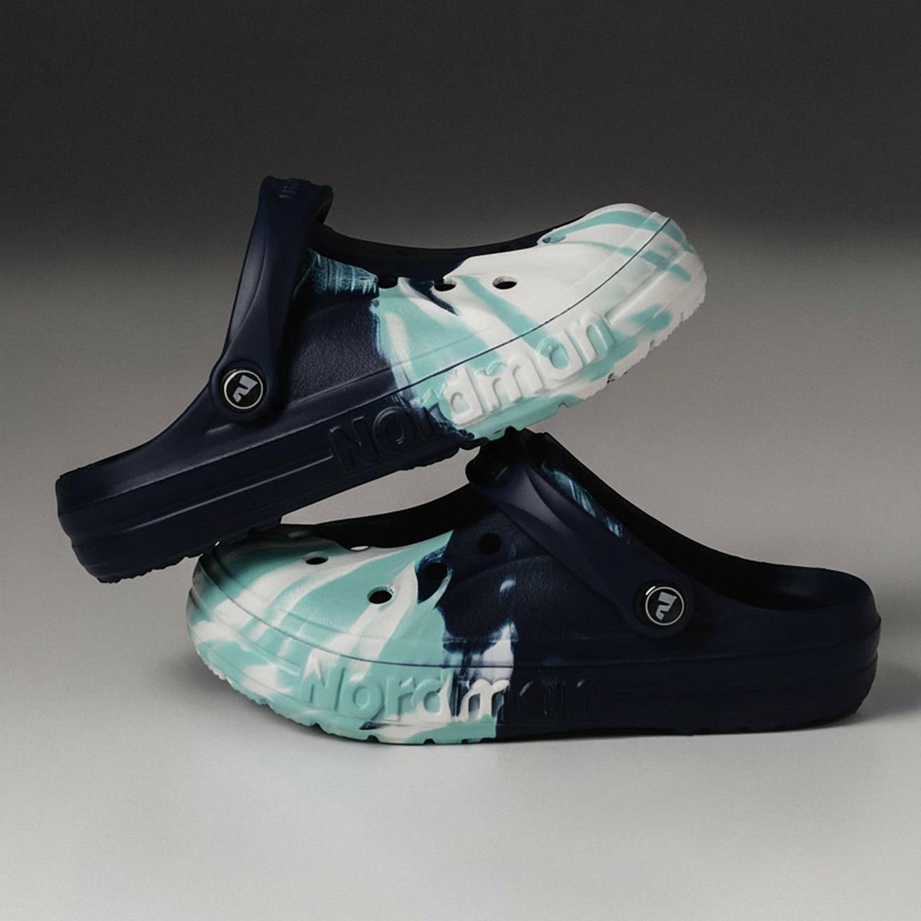 Сабо из ЭВА Nordman Shark цвет синий с модуляцией белый,голубой - фото 3