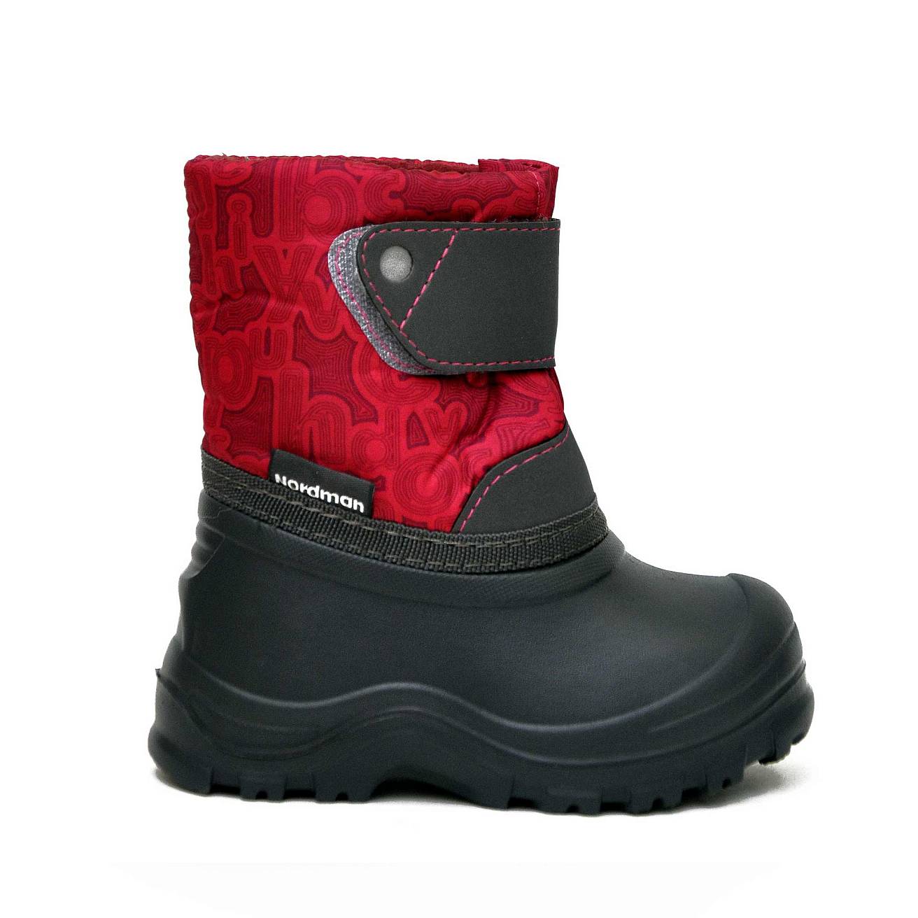 Сноубутсы Nordman Joy из ЭВА на липучке малиновые с серой подошвой - фото 4