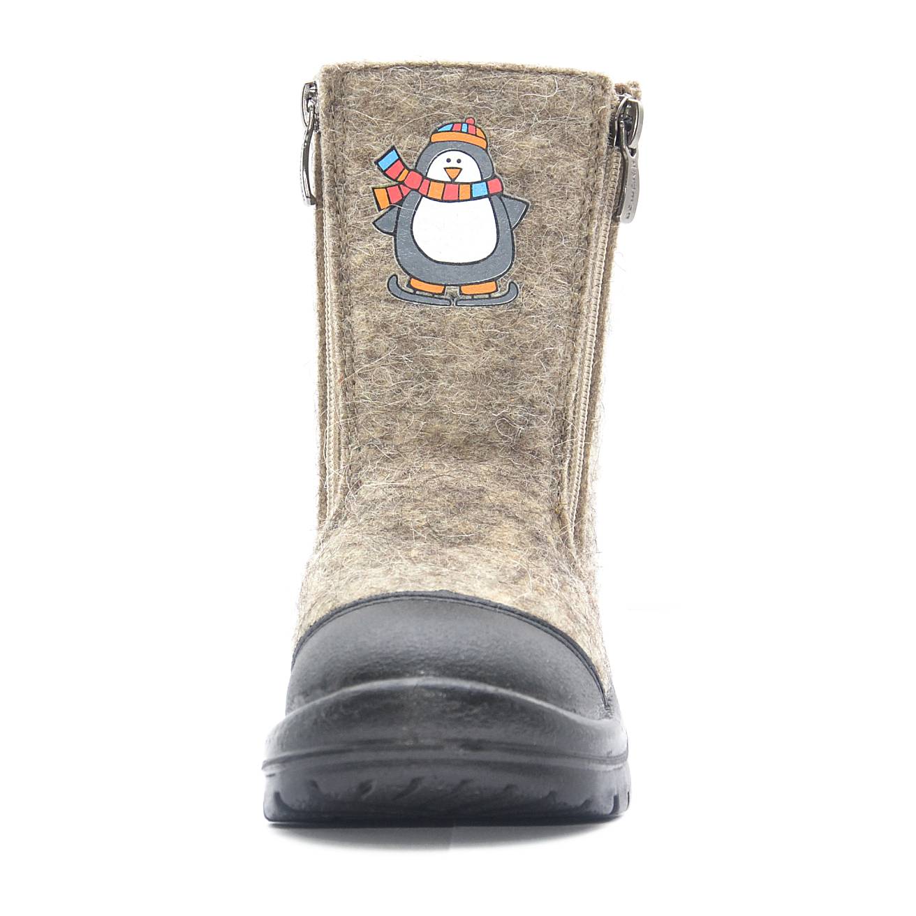 Валенки Nordman на двух молниях с кожаным носом с рисунком пингвин - фото 3