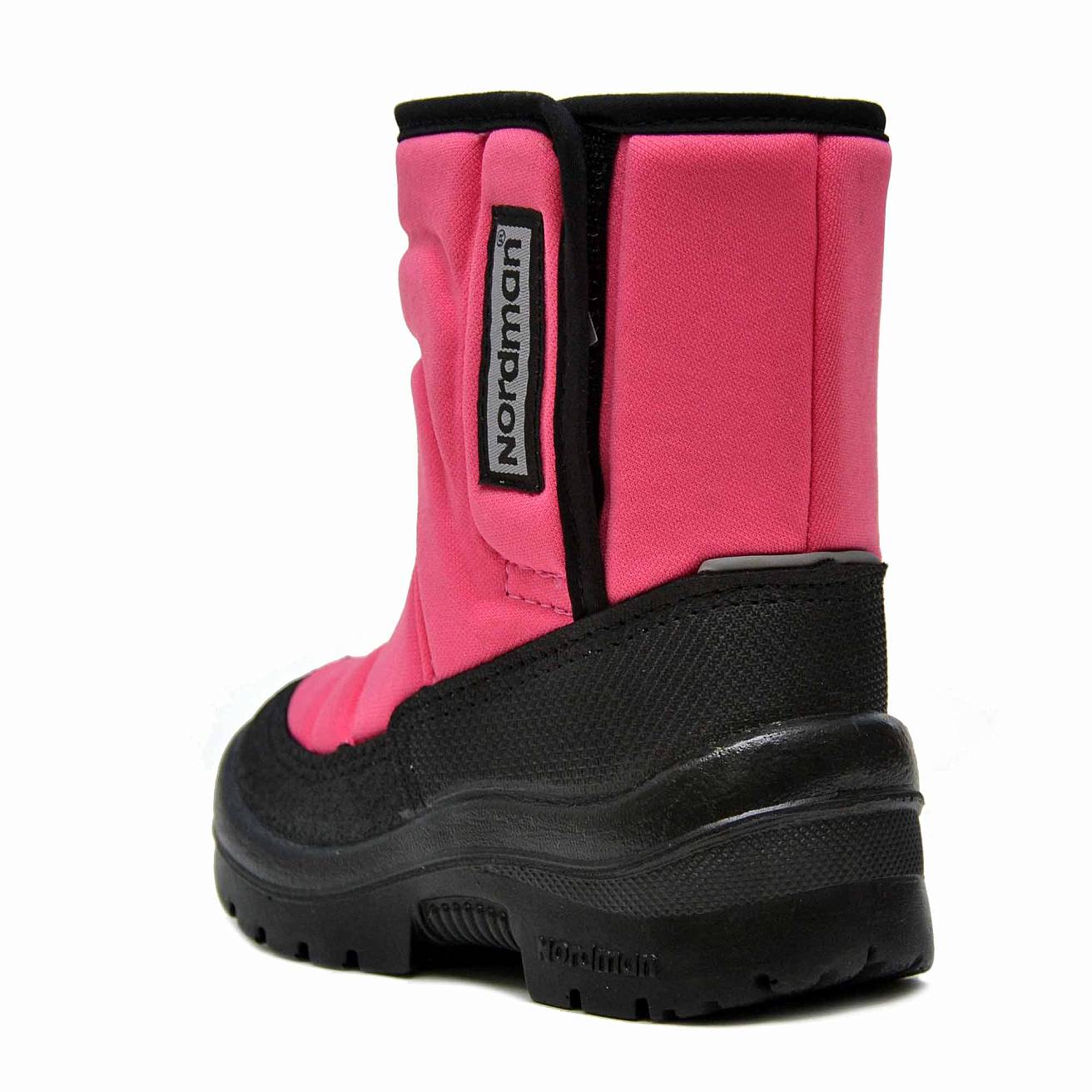 Зимние детские сапоги Nordman Lumi на липучке розовые - фото 4