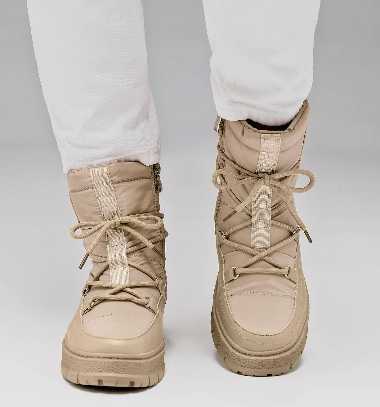 Nordman дутики со шнурком-завязкой цвет бежевый - фото 2