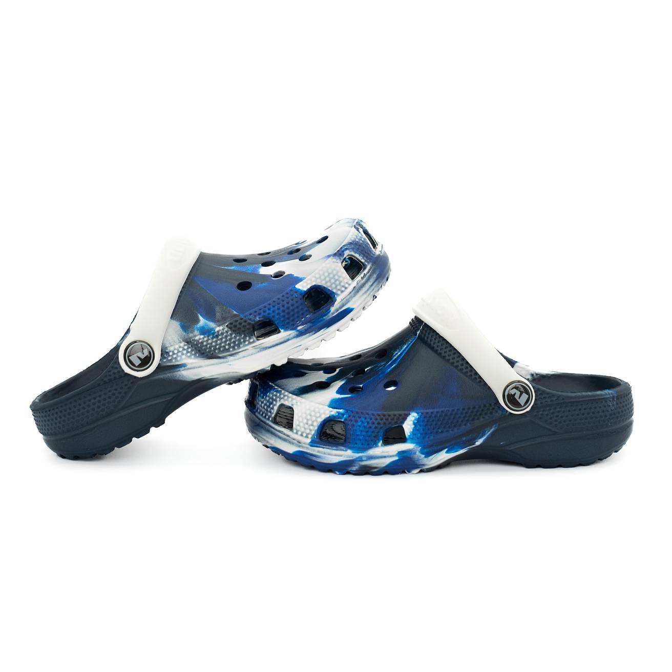 Сабо из ЭВА Nordman Schlöps бежевые с модуляцией бело-синей - фото 3