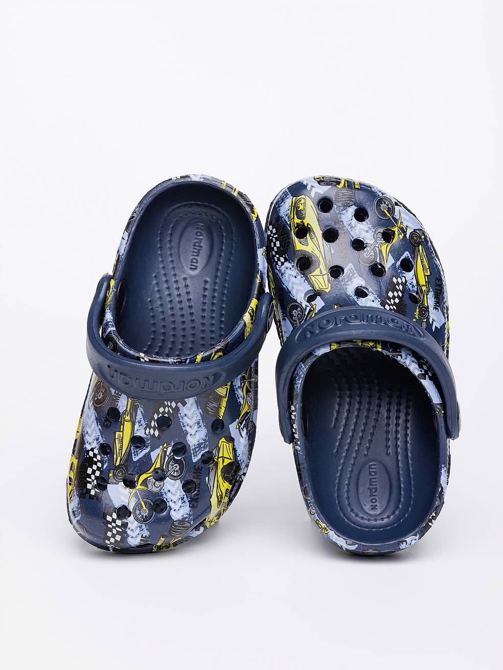 Сабо из ЭВА Nordman Schlöps  темно-синие с принтом машины - фото 4