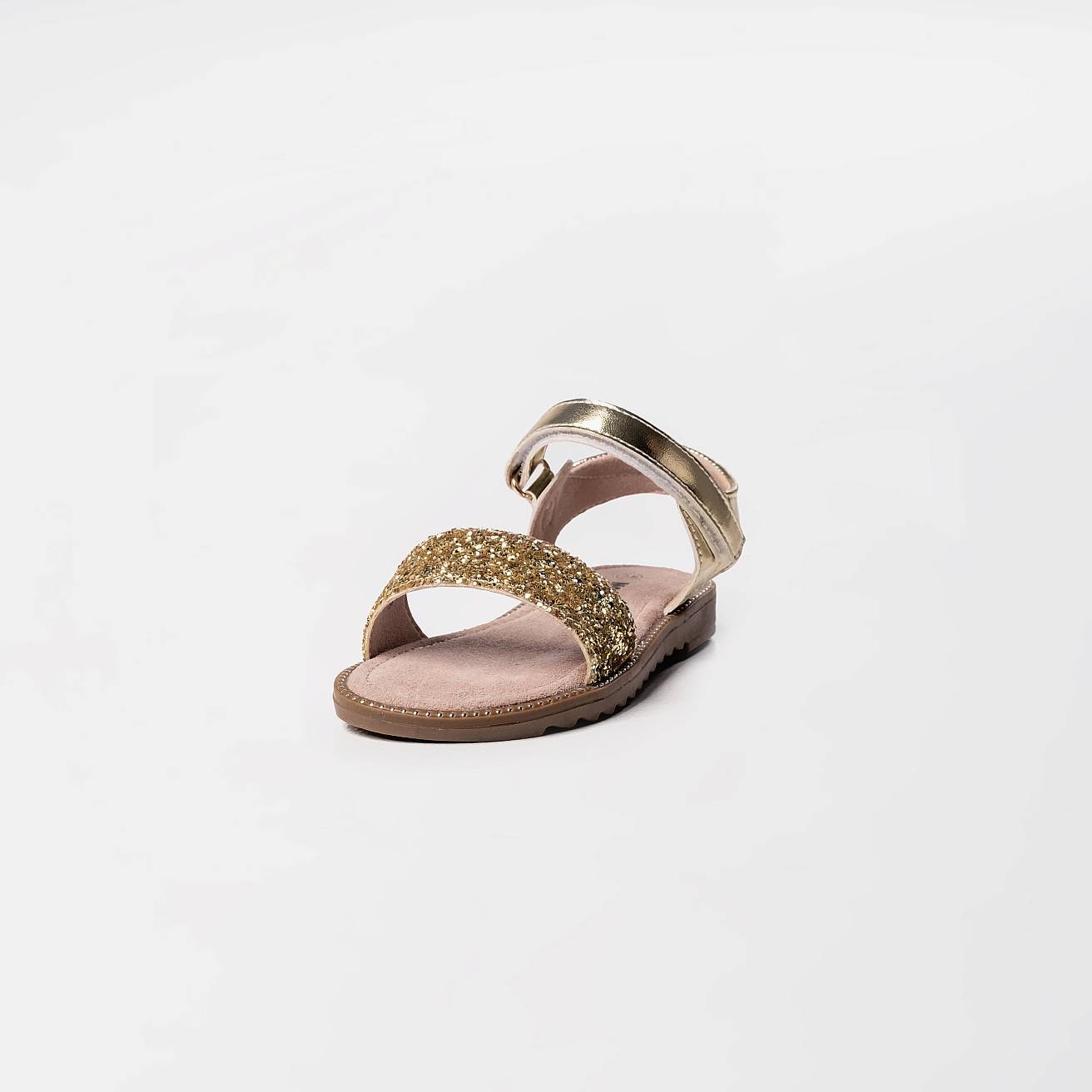 Босоножки детские летние золотые - фото 4