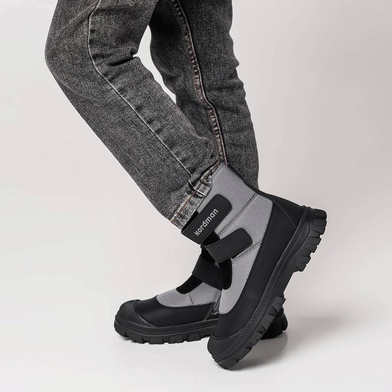 Ботинки Nordman зимние на двух липучках цвет серый - фото 3