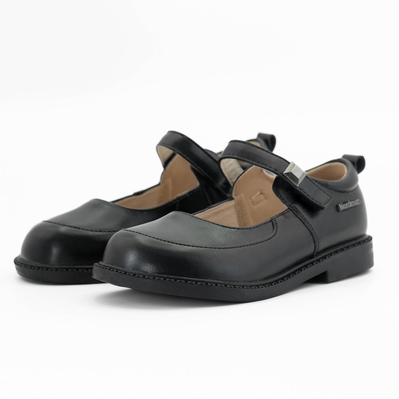 Туфли Nordman для девочек с ремешком цвет черный - фото 3