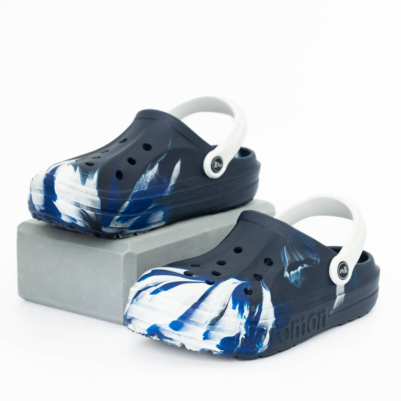 Сабо из ЭВА Nordman Shark цвет синий с модуляцией бело-синей - фото 3