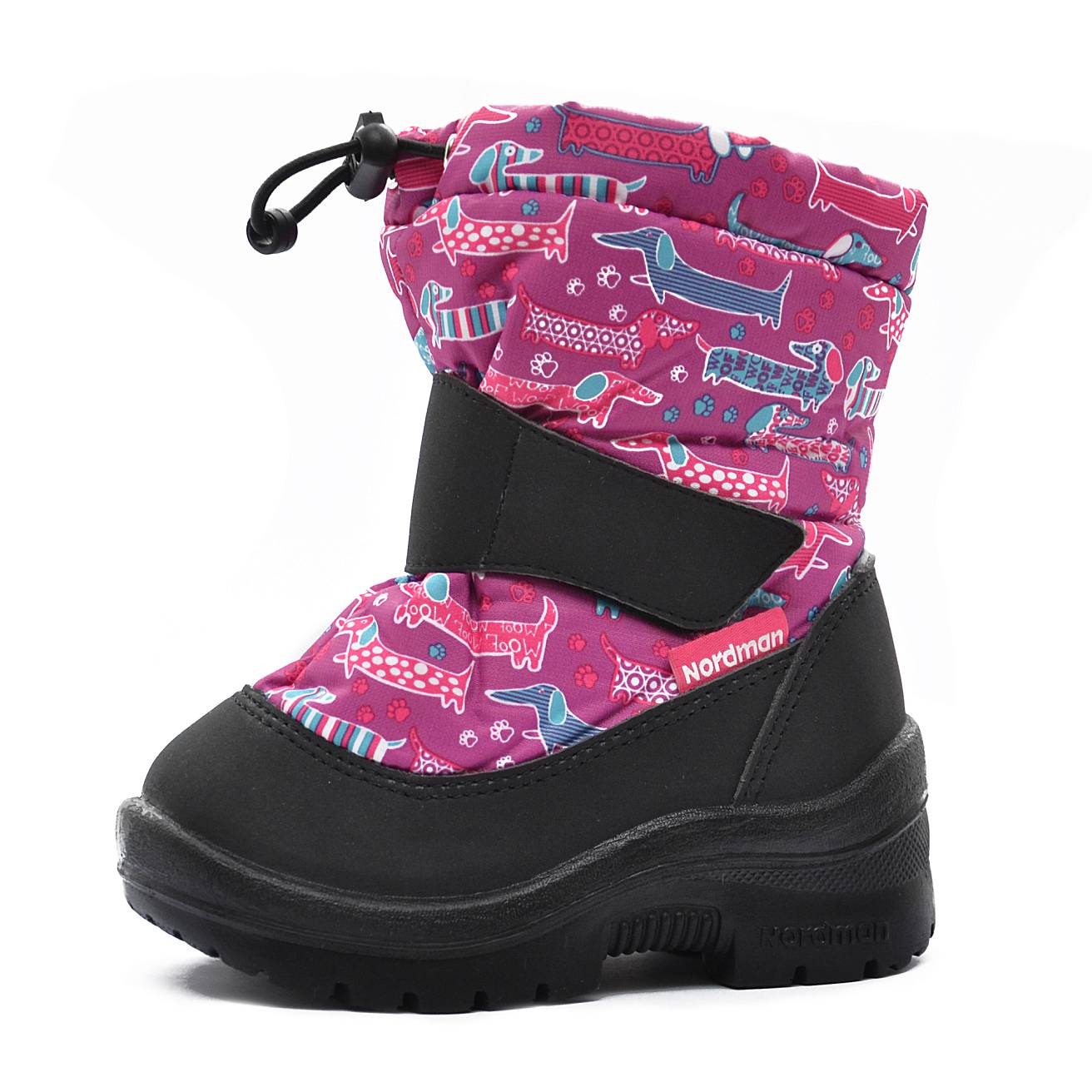 Зимние детские сапоги Nordman Mini на затяжке фуксия BADGER DOGS - фото 2