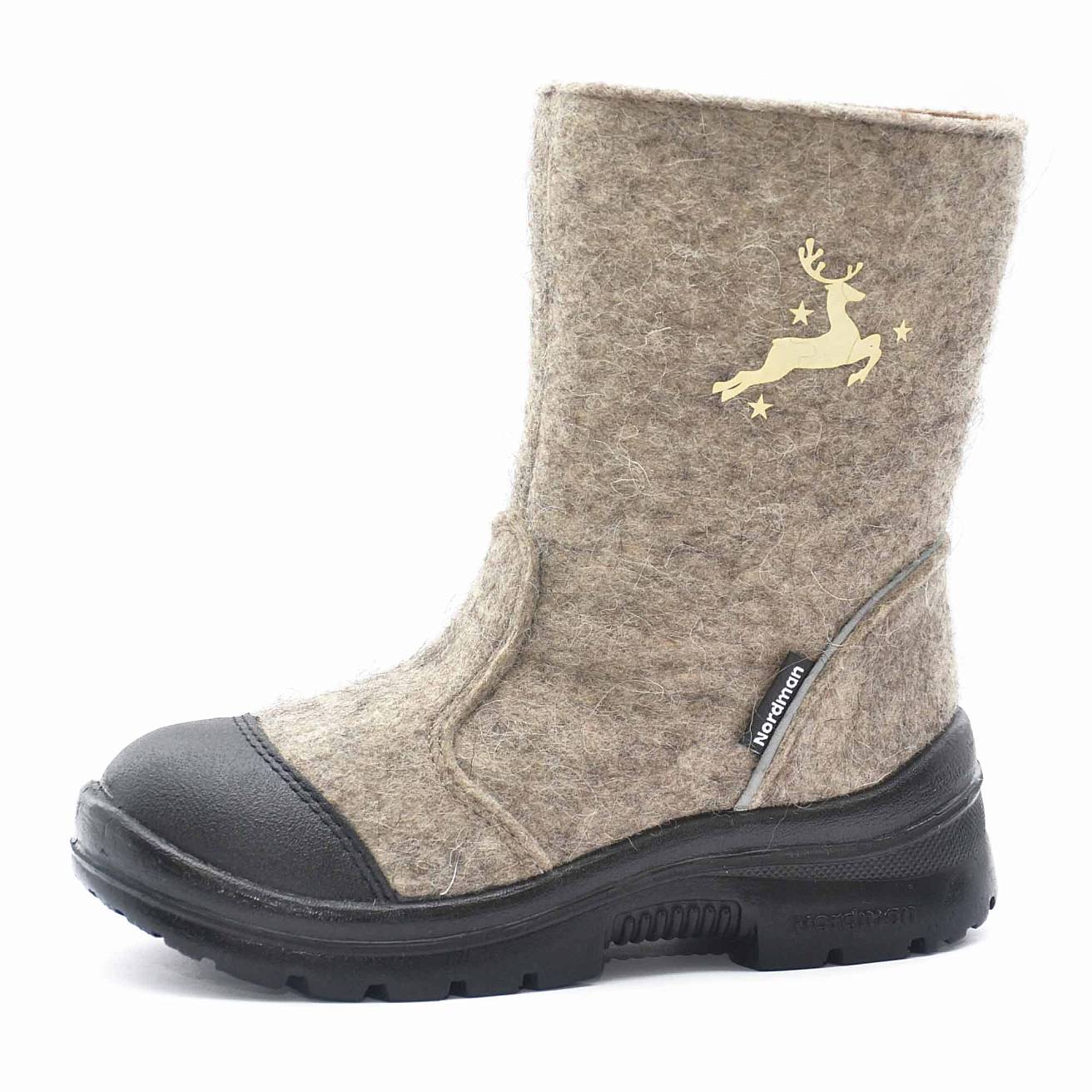 Валенки Nordman c натуральным мехом на молнии с рисунком олень - фото 2