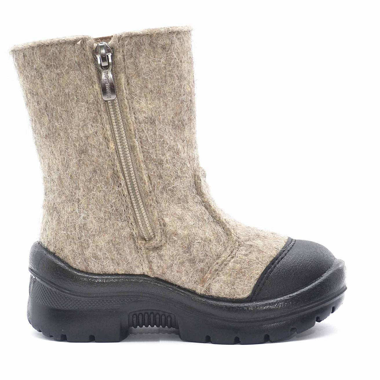 Валенки Nordman c натуральным мехом на молнии с рисунком снеговик - фото 5