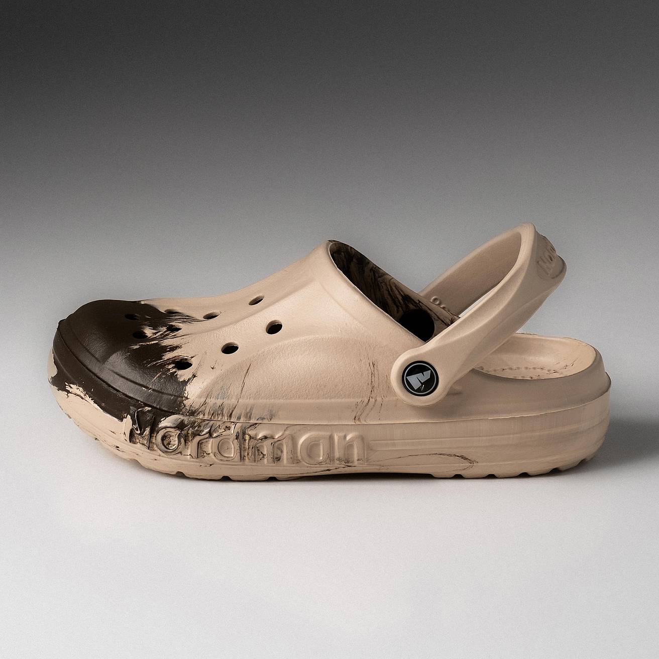 Сабо из ЭВА Nordman Shark бежевые  с коричневой модуляцией - фото 6