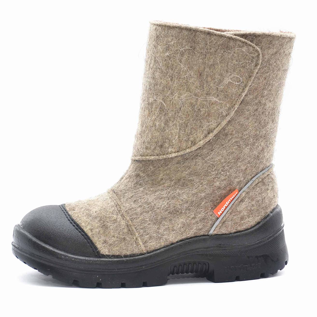 Валенки Nordman c натуральным мехом на липучке темно-серые - фото 2