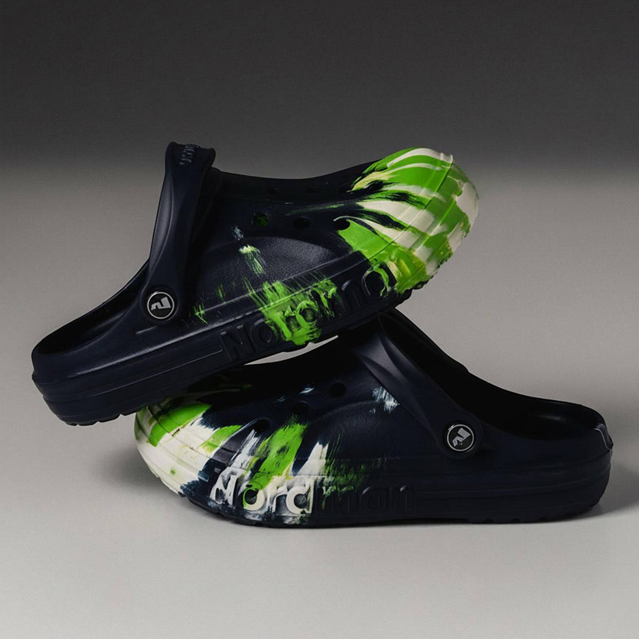 Сабо из ЭВА Nordman Shark цвет синий с модуляцией белый,зеленый - фото 3