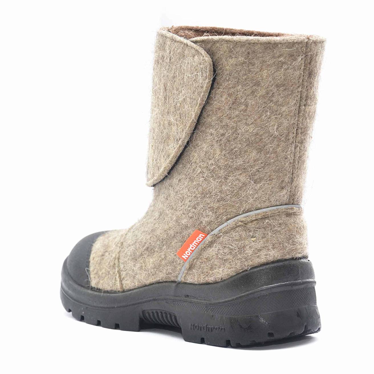 Валенки Nordman c натуральным мехом на липучке темно-серые - фото 4