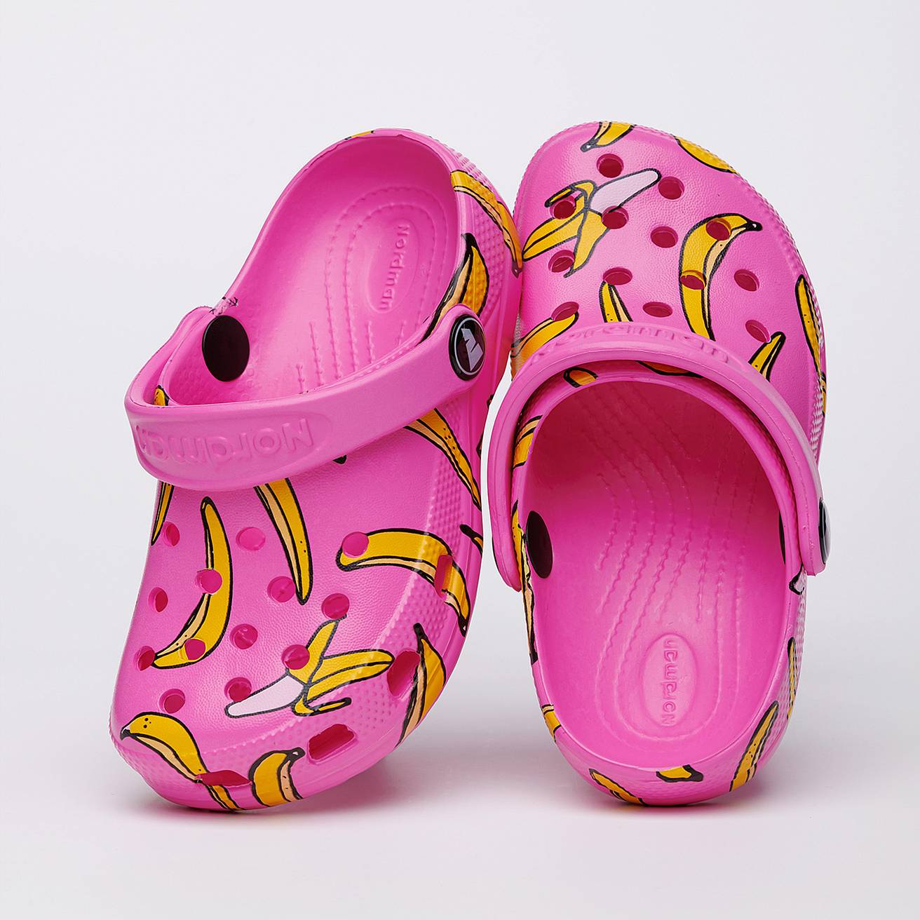 Сабо из ЭВА Nordman Schlöps розовые с принтом бананы - фото 4