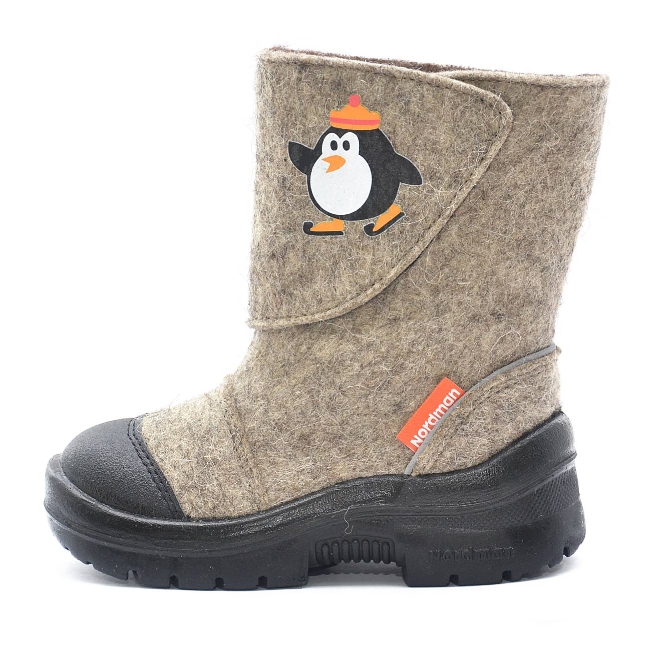 Валенки Nordman c натуральным мехом на липучке с рисунком пингвин - фото 3