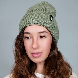 Фото Шапка вязаная Nordman цвет темный хаки