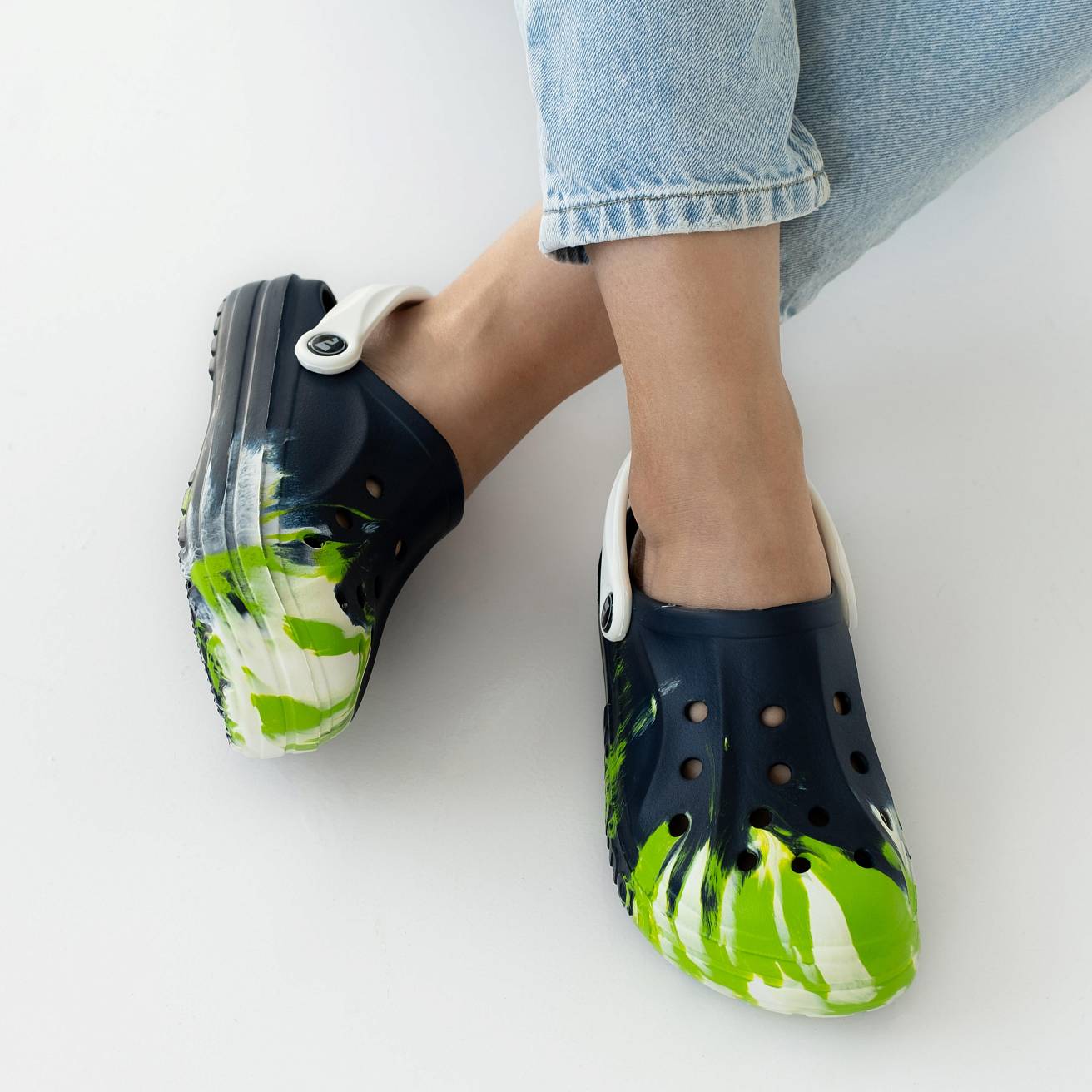 Сабо из ЭВА Nordman Shark цвет синий с модуляцией бело-зеленой - фото 2