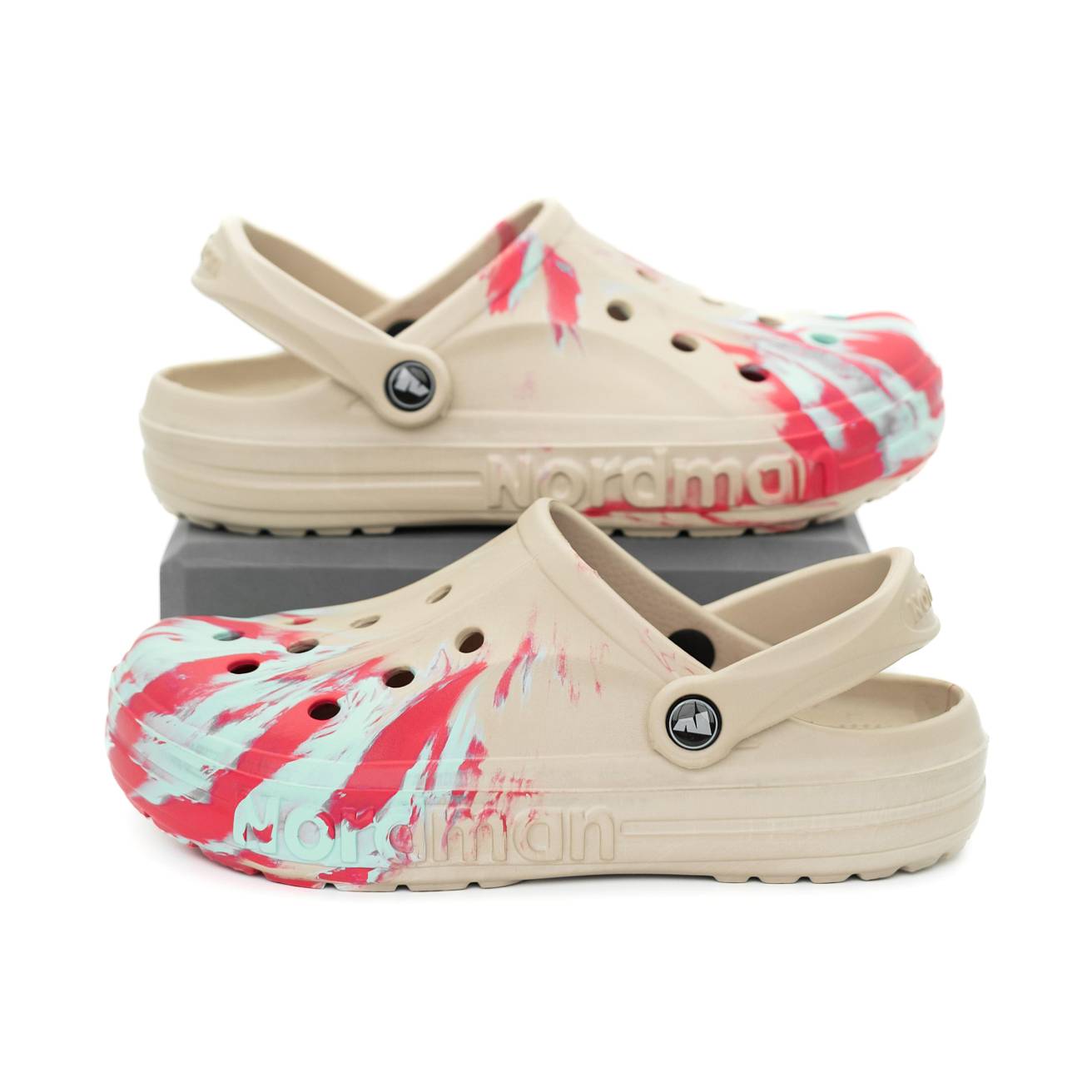 Сабо из ЭВА Nordman Shark цвет бежевый с модуляцией розовый с голубым - фото 5