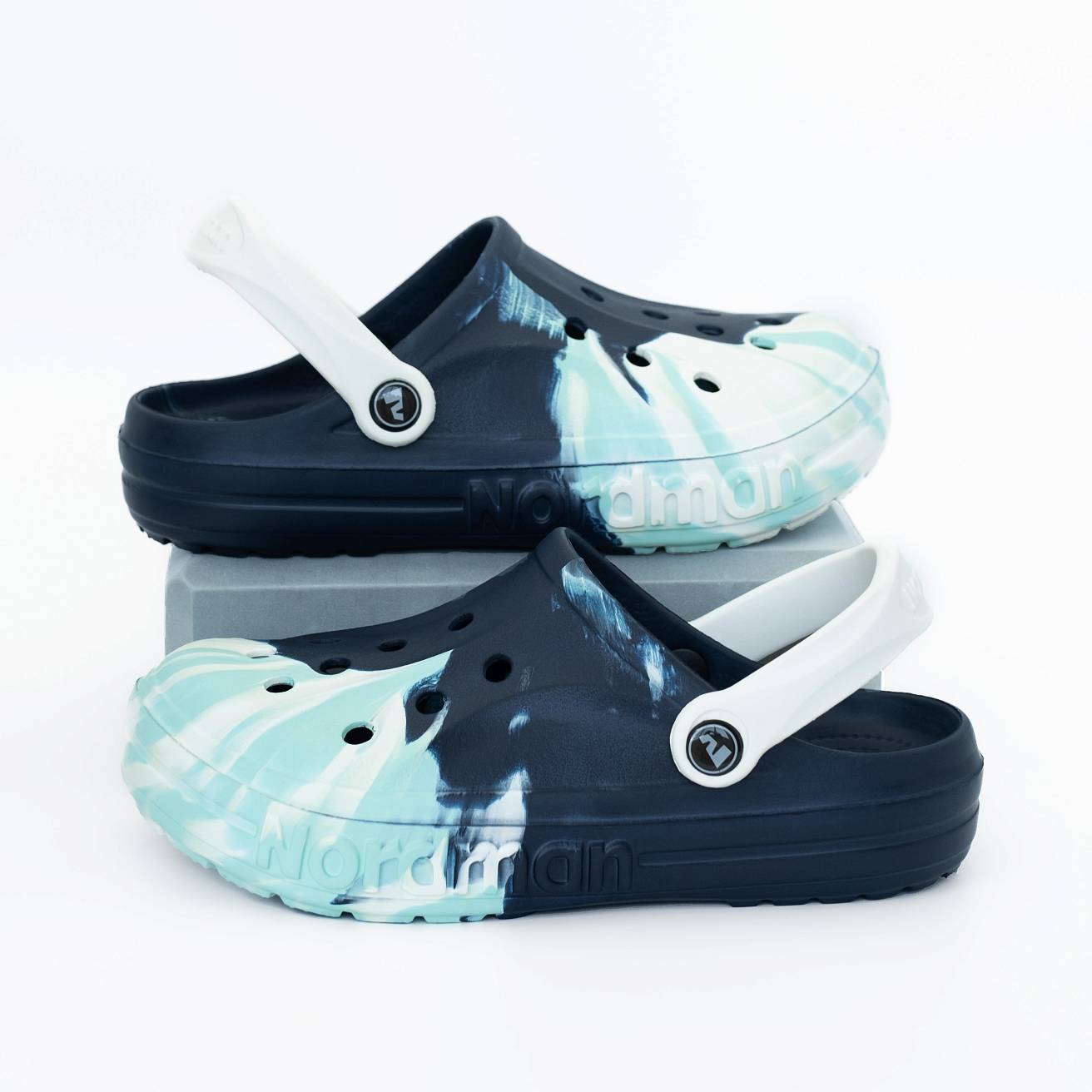 Сабо из ЭВА Nordman Shark цвет синий с модуляцией бело-голубой - фото 6