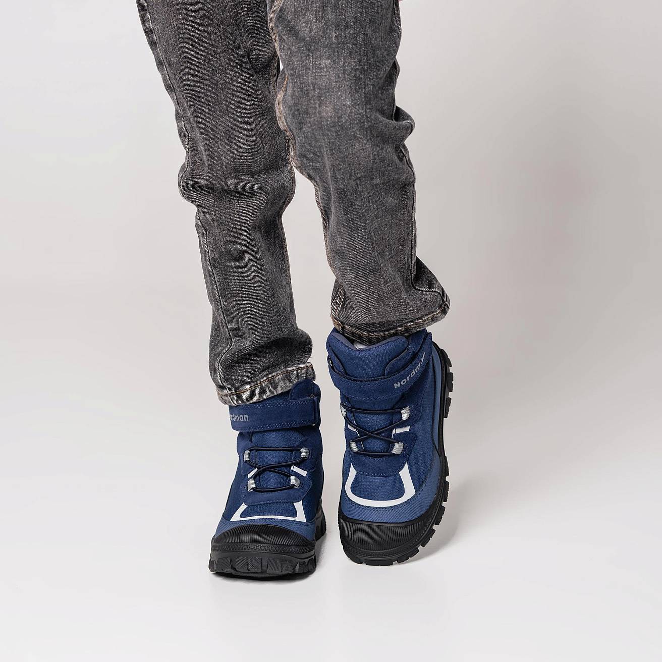 Ботинки Nordman зимние на липучке и шнурках цвет синий - фото 2