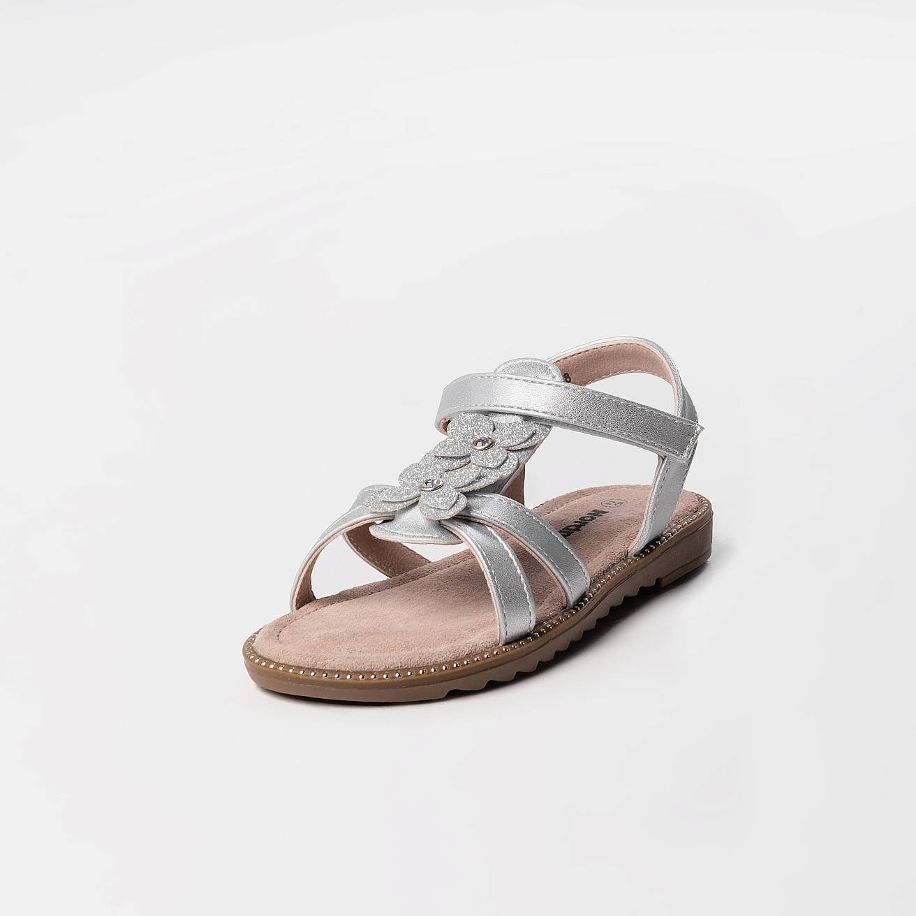 Босоножки детские летние серебряные - фото 5