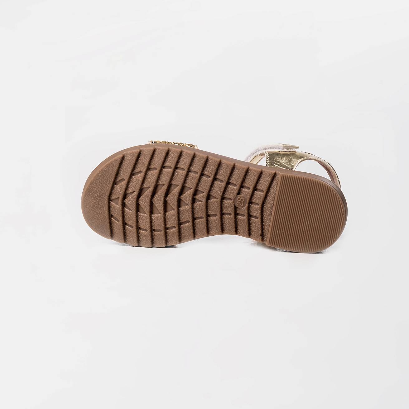 Босоножки детские летние золотые - фото 8