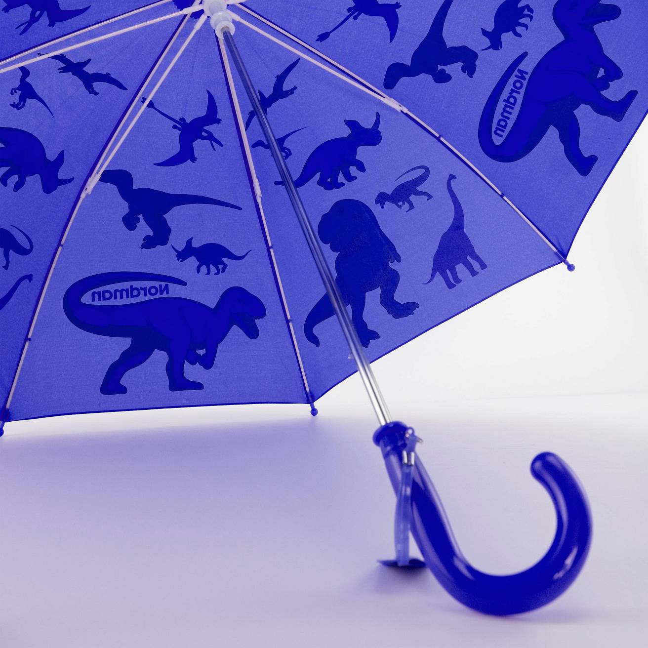 Зонт-трость цвет синий/принт динзавры - фото 6