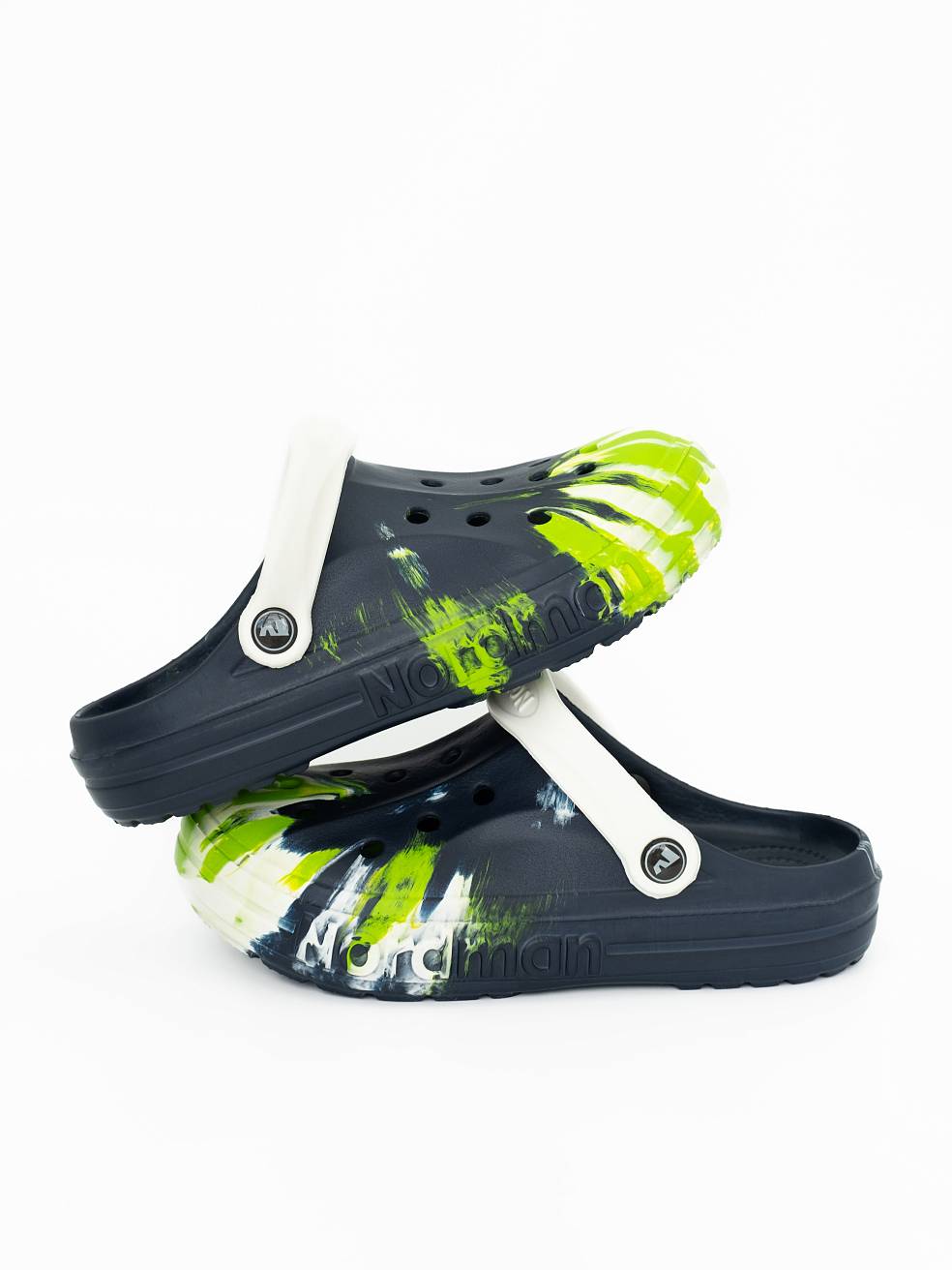 Сабо из ЭВА Nordman Shark цвет синий с модуляцией бело-зеленой - фото 3
