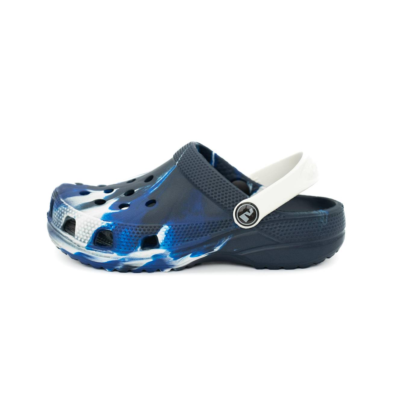 Сабо из ЭВА Nordman Schlöps бежевые с модуляцией бело-синей - фото 7