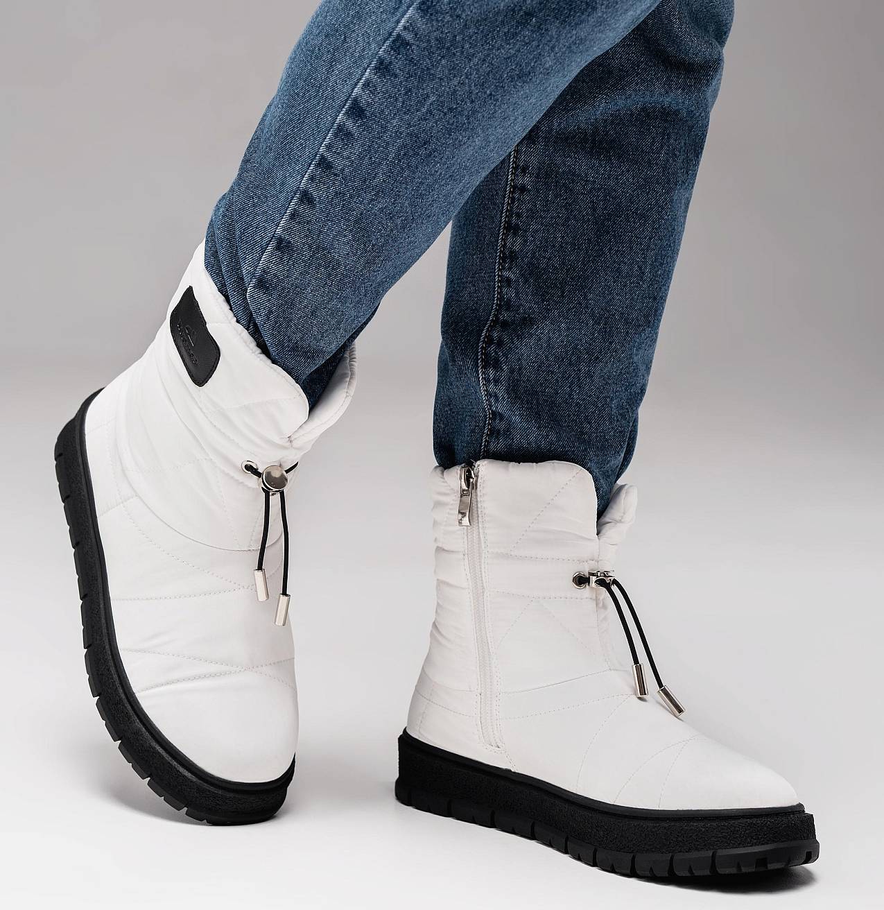 Nordman сапоги  с резинкой-затяжкой  цвет белый - фото 3