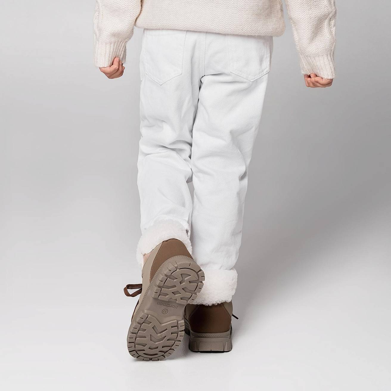 Ботинки Nordman  зимние на шнурках цвет бежевый - фото 3