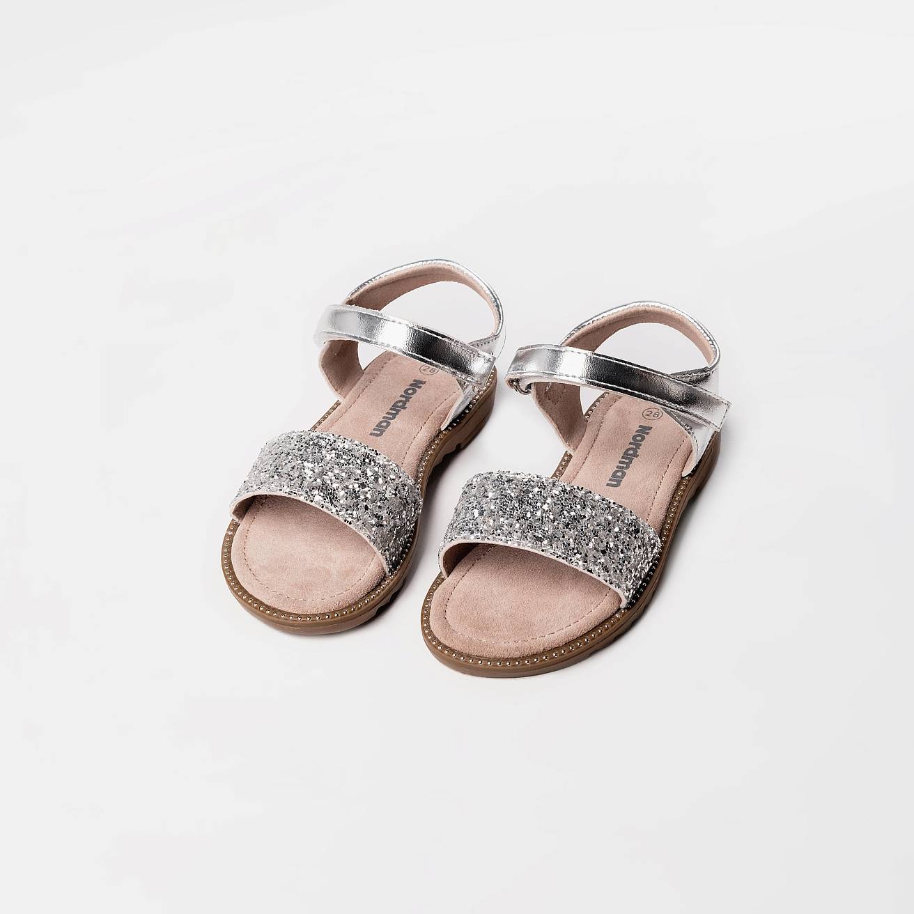 Босоножки детские летние серебряные - фото 3