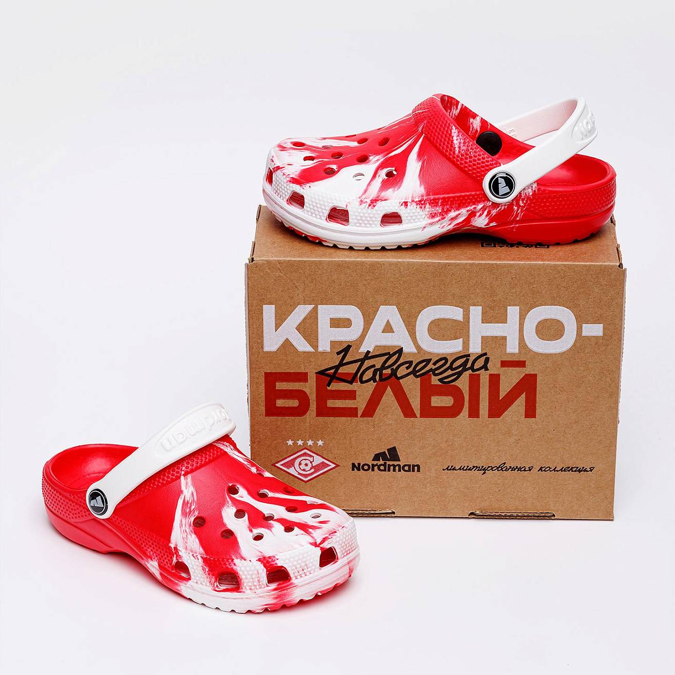 Сабо из ЭВА Nordman Schlöps Спартак красно-белые - фото 6