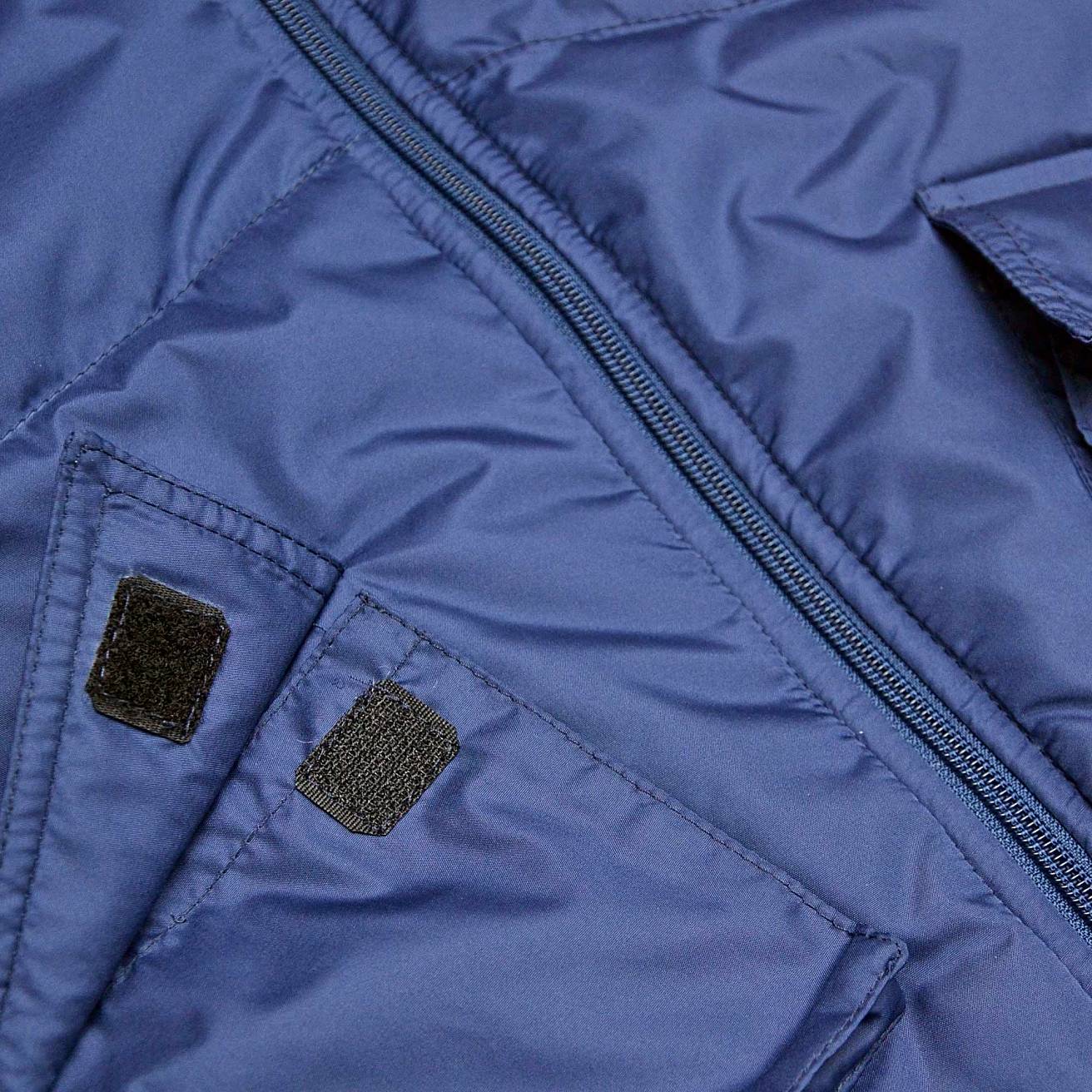 Жилетка с капюшоном темно-синяя - фото 4