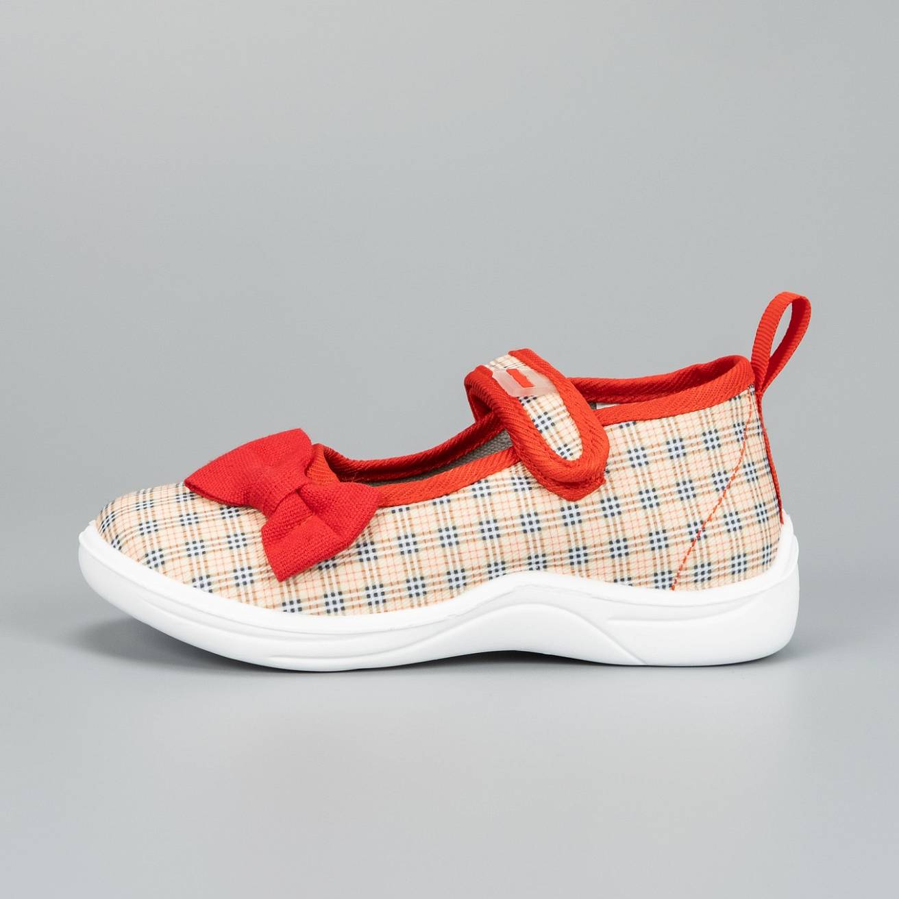 Тапочки детские Nordman Stars бежевые в клетку - фото 4