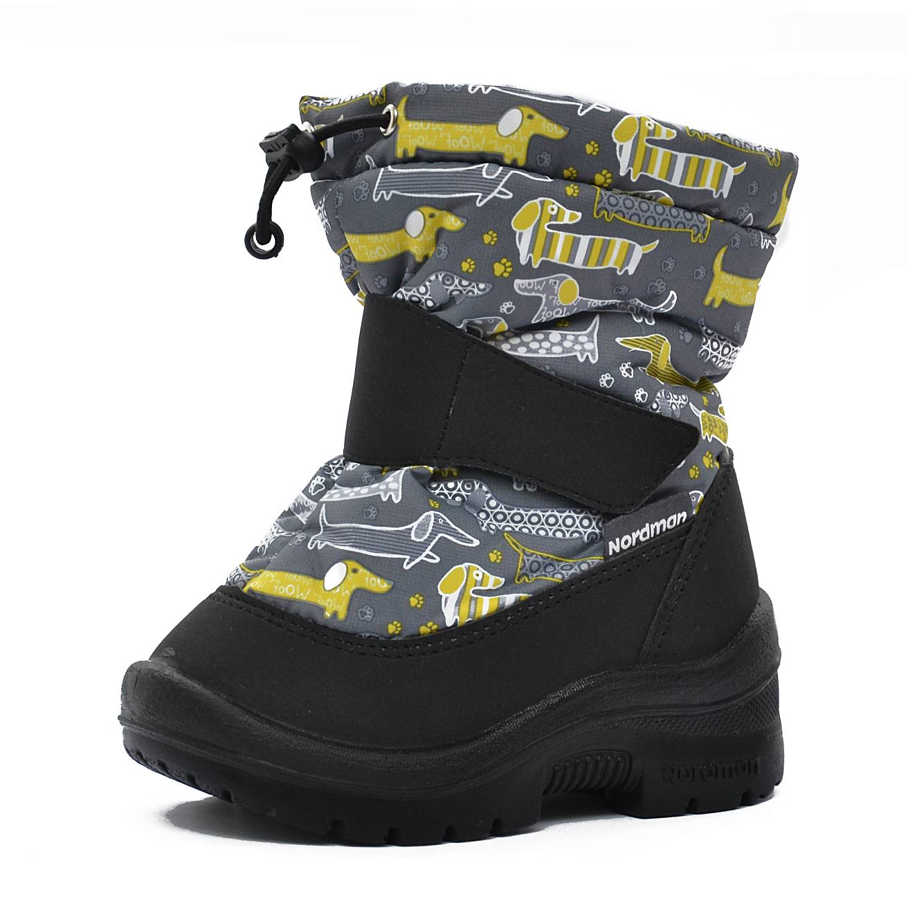 Зимние детские сапоги Nordman Mini на затяжке серые BADGER DOGS - фото 2