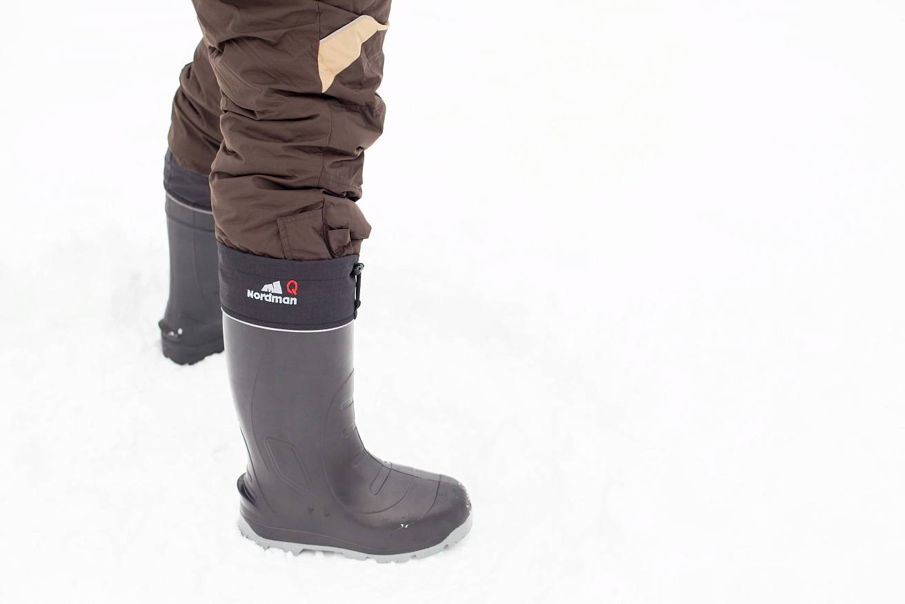 Сапоги Nordman Quaddro с защищенной подошвой ТЭП с шипами и меховым вкладышем до -50С черные с серым - фото 8