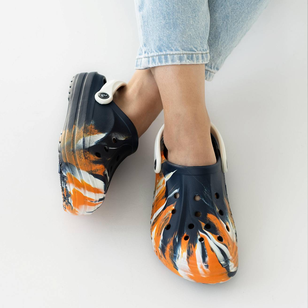 Сабо из ЭВА Nordman Shark цвет синий с модуляцией бело-оранжевый - фото 3