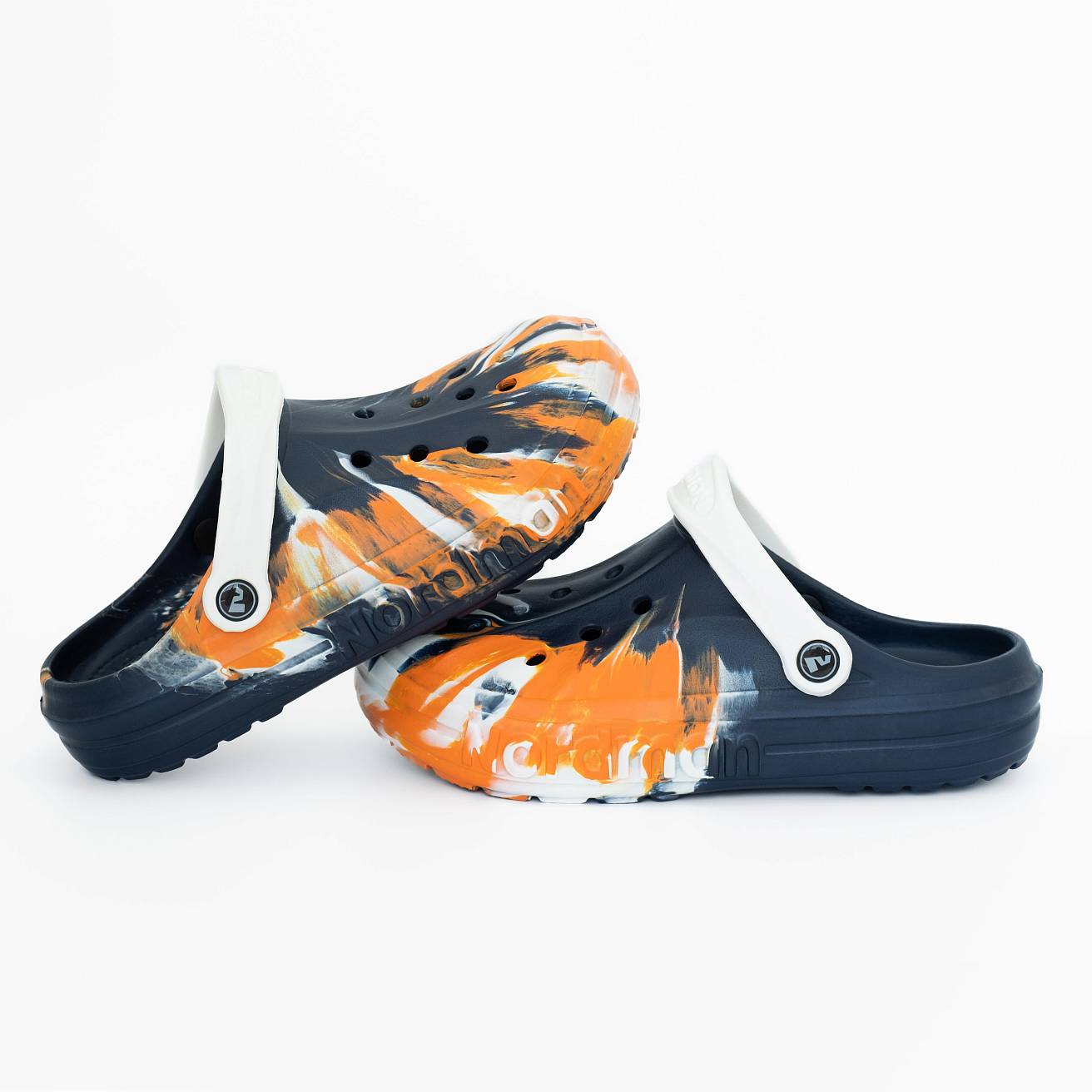 Сабо из ЭВА Nordman Shark цвет синий с модуляцией бело-оранжевый - фото 6